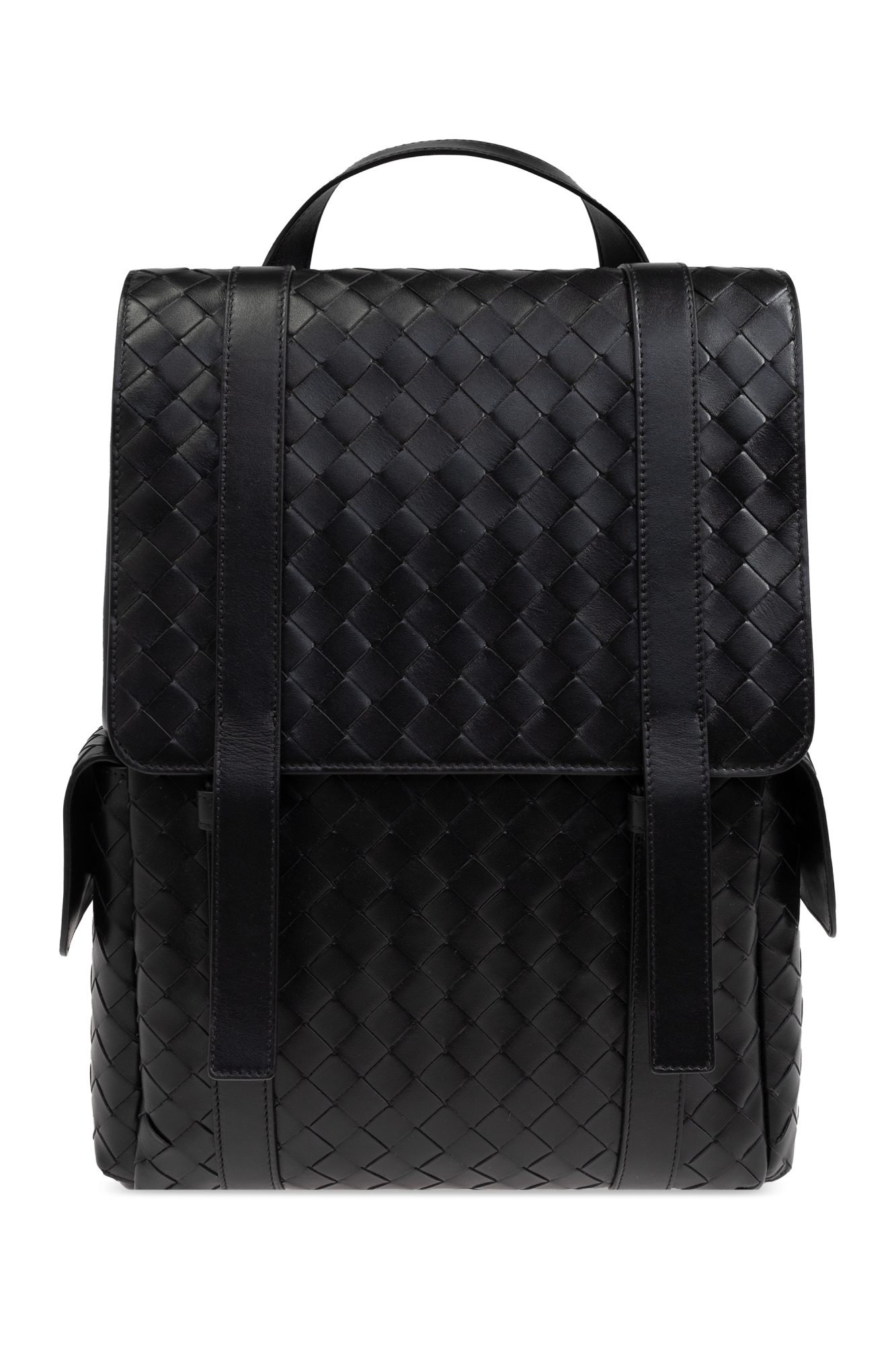 Bottega Veneta★素敵！LEGGERO Leather Backpack/Tote Bag Bottega Veneta $3900 Black Small Intrecciato Leather